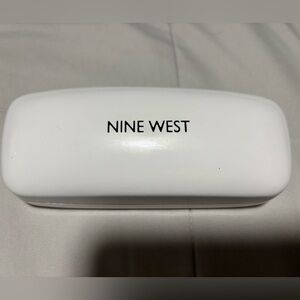 Nine West Glossy White Sunglasses Case with Logo